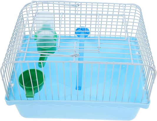Portable Lovebird Cage with Perch Food Dish Water Feeder Abs Iron Construction Spacious Pet Carrier for Small Animals Parrots and Birds Random Color