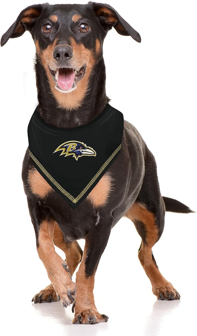 Pets First NFL Baltimore Ravens TIE Bandana, Size Small/Medium. Dog Bandana Scarf Bib for Pet Cat Dog. The Ultimate Game-Day, Party Bandana