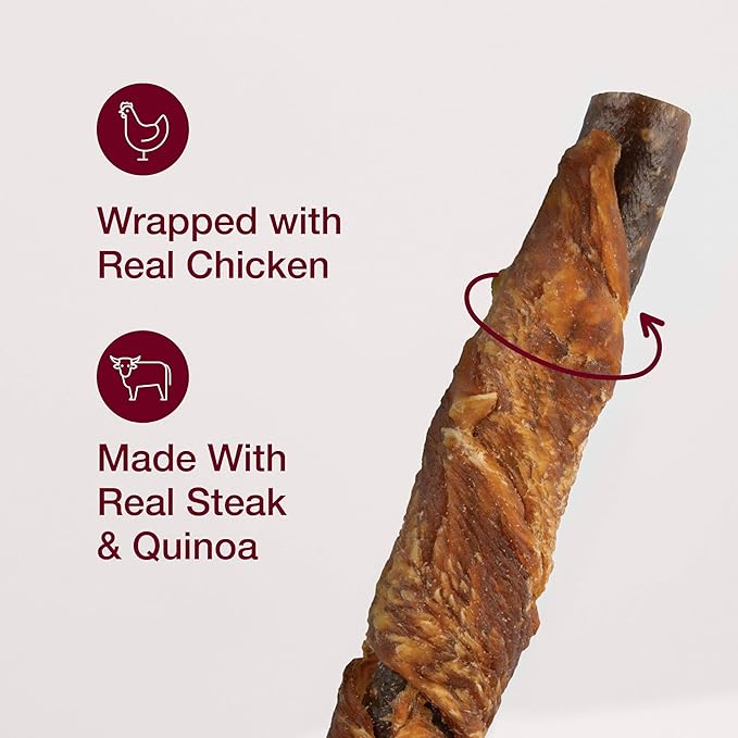 SmartBones Sticks Wrapped with Real Chicken, Steak and Quinoa Rawhide-Free Chews for Dogs, 5 Chews Per Pack, 4.4 Ounces