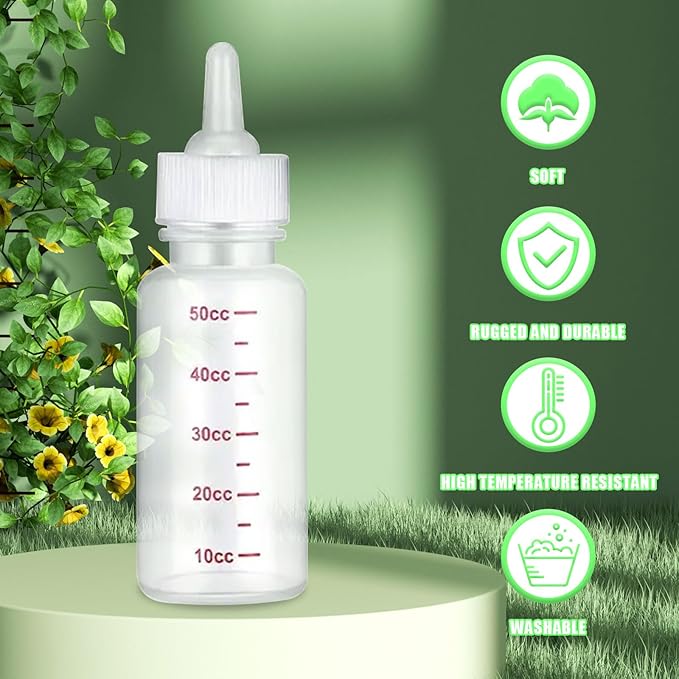 Suxgumoe Pet Feeding Bottle Set, Feeding Silicone Nipple with Bottle and Syringes, Reusable Pet Nursing Kits Feeding Tools for Rabbits, Small Animals (17pcs Pet Nursing Kit with Bottles)
