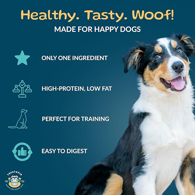TREATOPIA Lamb Lung Filet Dog Treats, 1 LB Bag - All-Natural, Sustainable, Healthy, High Protein, Hand-Trimmed, Slow-Roasted, Made in The USA, Nutritious, No Additives, No Fillers