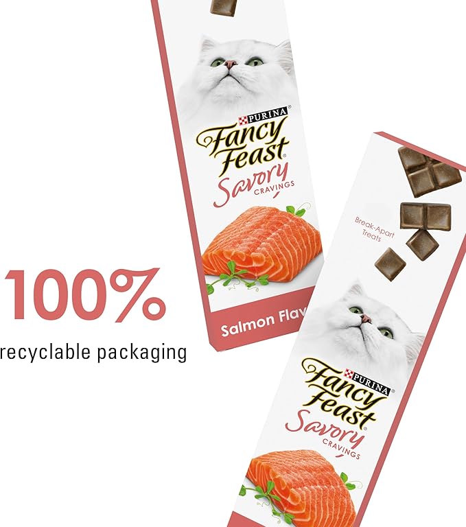 Purina Fancy Feast Savory Cravings Salmon Flavor Limited-Ingredient Soft Cat Treats, 3 oz. Box
