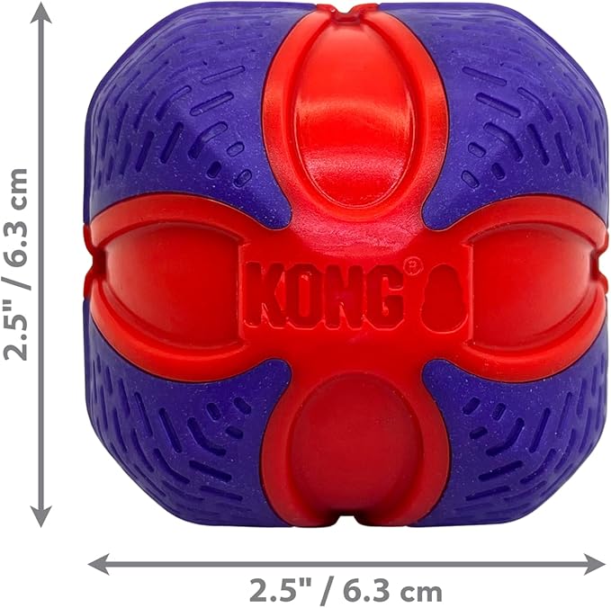 KONG Duets Duos Bouncy Dual Color Squeaky Toy fot Dogs (Ball, Medium)