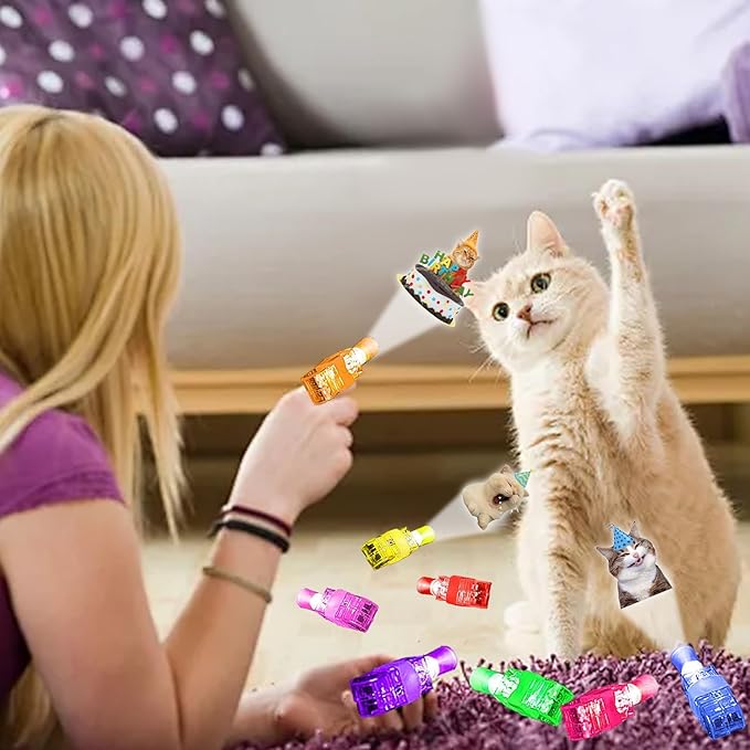 32Pcs Finger Lights Cat Party Favors Cat Decorations Goodie Bags Stuffers Bulk Toys for Kids Prizes Glow in The Dark Cat Animal Party Supplies PET Birthday Favors Gifts