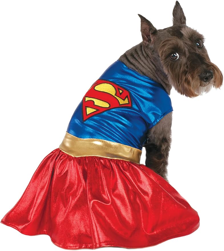 DC Comics Superheroes: Supergirl Pet Costume for For Dogs or Cats by Rubies, Medium