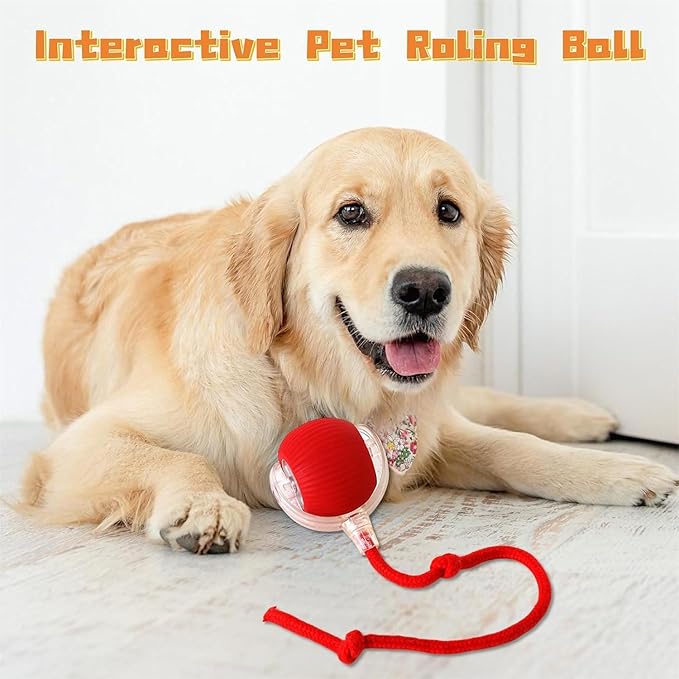 Interactive 360° Automatic Rolling Ball Toys - Viral Chewie Electric Dog & Cat Ball, Suitable for Large & Small Pets