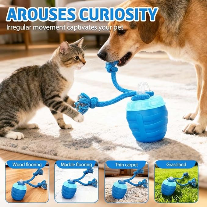 Interactive Dog Toys, 2026 Upgraded Motion Activated Squeaky Cat Balls, 360° Smart Automatic Rolling Moving for Bored Pet Cats Dogs, Interactive Dog Balls (Dark Orange)