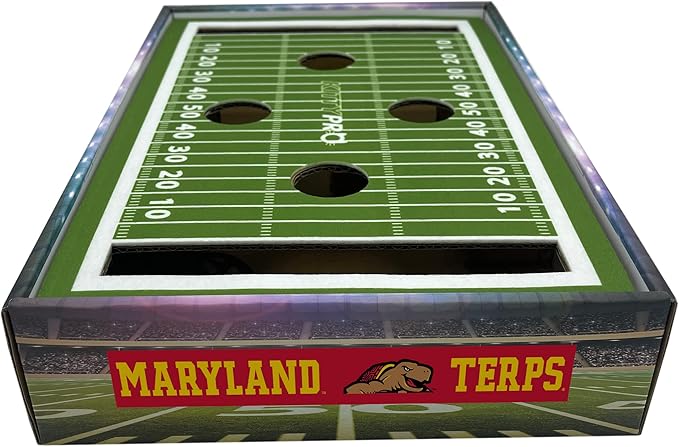 Pets First NCAA Maryland Terrapins Scratcher Box, Game Day Toy, Football Field Designed Cat Scratcher & Lounge, Stimulating Cat Game