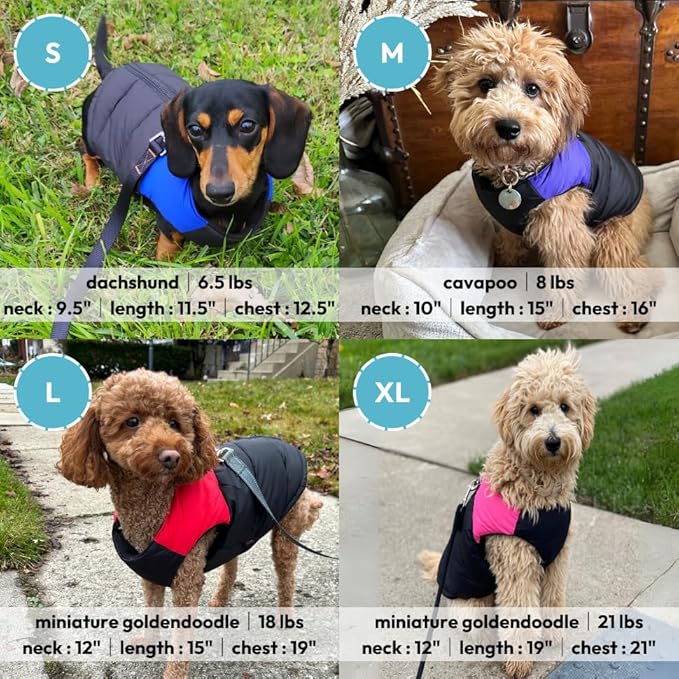 Gooby Padded Vest Dog Jacket - Pink, Large - Warm Zip Up Vest Fleece Jacket with Dual D Ring Leash Water Resistant for Small to Medium Dogs