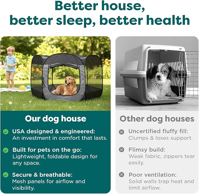 FurHaven Portable Pet Playpen for Dogs & Cats, Large Indoor Kitten Playpen with Mesh Sides, Foldable Dog Playpen for Small Dogs, Pop Up Travel Dog Pen, Large, Pet Crate with Mesh Sides, Sailor Blue