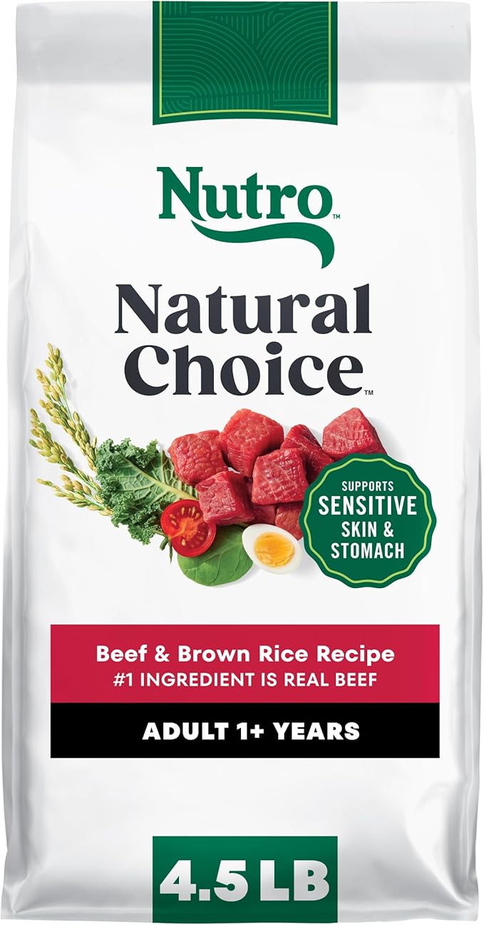 Nutro Natural Choice Dry Dog Food, Adult Dog Food Dry Beef and Brown Rice Recipe, 4.5 lbs.