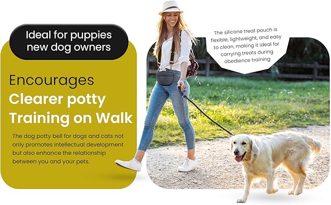 Dog Training Starter Kit for Puppies – Magnetic Treat Pouch & Potty Training Bell