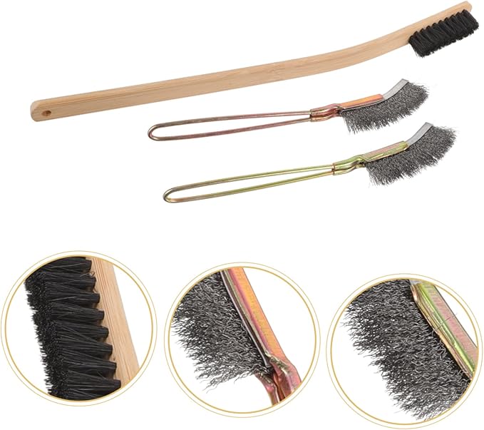 Levemolo 3pcs Bird Cage Cleaning Brush Handle Brushes for Bird Nest Cleaning Essential Pet Supplies