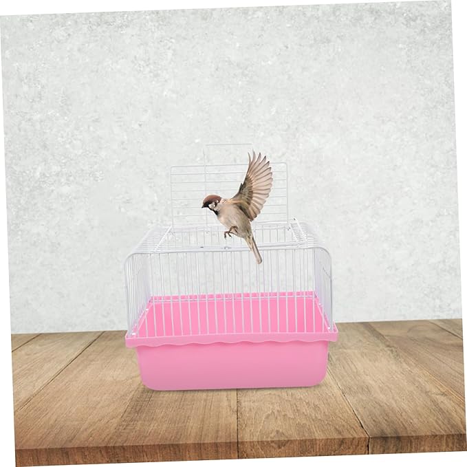 ibasenice Portable Bird Cage for Lovebirds Small Pet Carrier Cage for Travel Abs Plastic Easy to