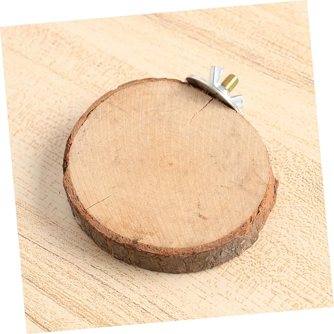BESTonZON Round Wooden Pet Parrot Stand Platform Natural Wood Branch Perches for Bird Cage for Hamsters Gerbils Animals Easy to Install Jumping Board