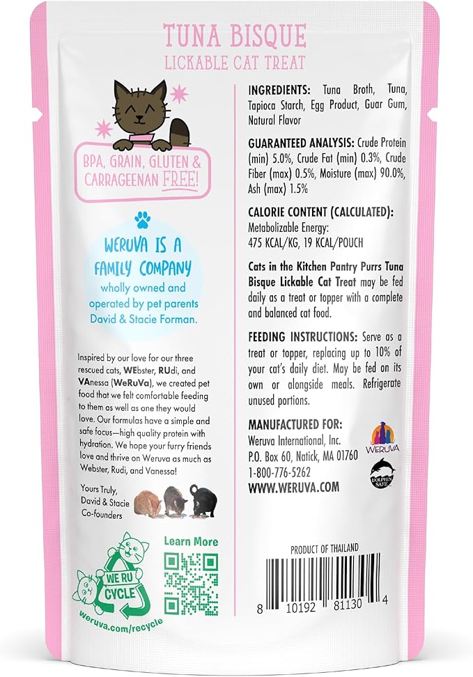 Weruva Cats in the Kitchen Pantry Pours, Tuna Bisque, 1.4oz Pouch, Pack of 12