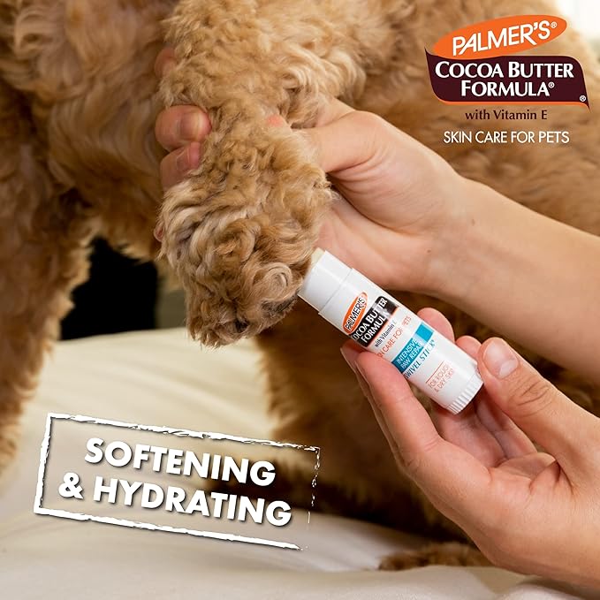 Palmer's for Pets Cocoa Butter Paw Pad and Nose Balm Swivel Stick, Fragrance Free - Moisturizing Dog Balm with Vitamin E, Peppermint Oil, Shea Butter, Rough or Dry Pads, 0.5 oz
