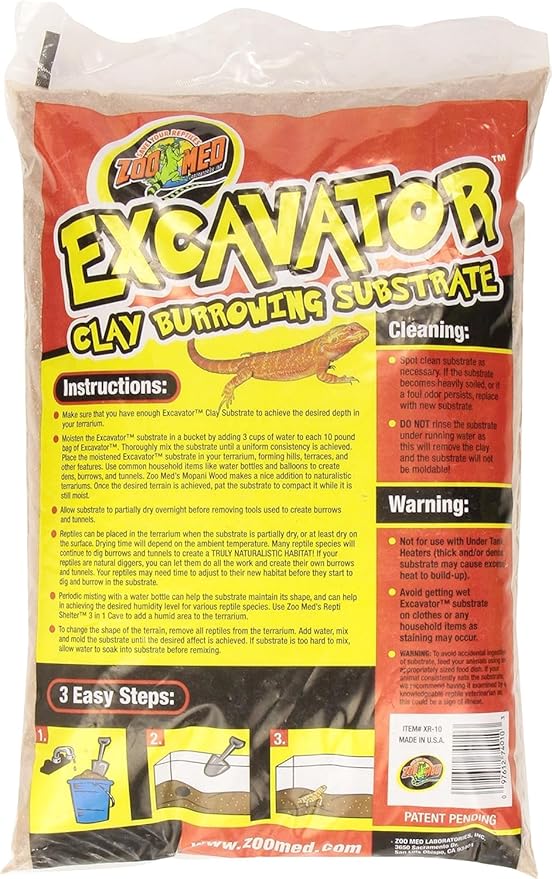 Zoo Med Excavator Clay Burrowing Substrate, 10 Pounds (Pack of 2)