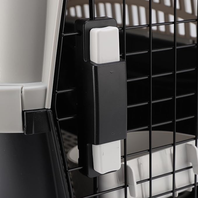 Pet Carrier for Small Dogs and Cats, Cat Carrier Plastic Dog Transport Box Pet Box for Outdoor Travel - Easy to Assemble Ample Space Excellent Ventilation (Black)