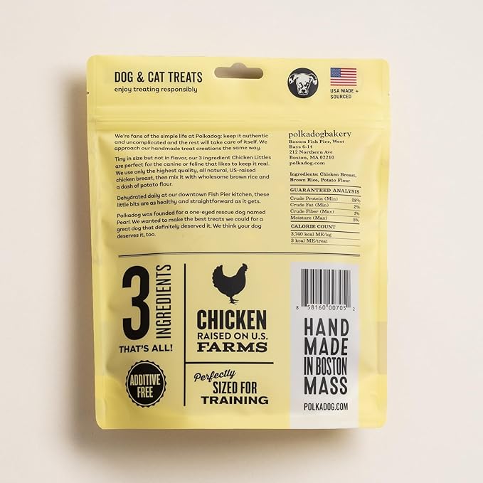 Polkadog Chicken Littles Crunchy Training Bits - All Natural, Limited Ingredient, Premium Training Treats for Dogs. Great for Allergies, Handcrafted in USA - 7oz (1pk)