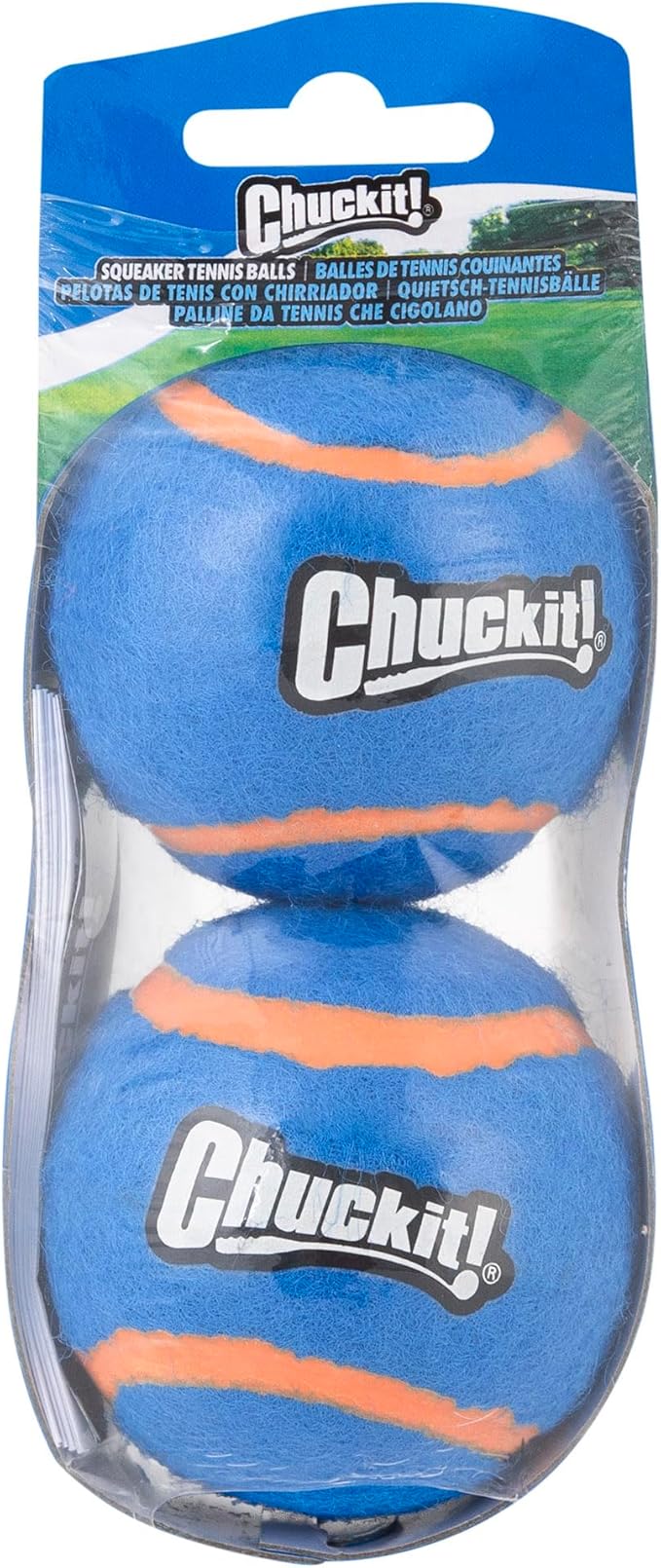 Chuckit! Squeaker Tennis Ball Dog Toy, Small (2 Inch Diameter) Pack of 2, for Breeds 0-20 lbs