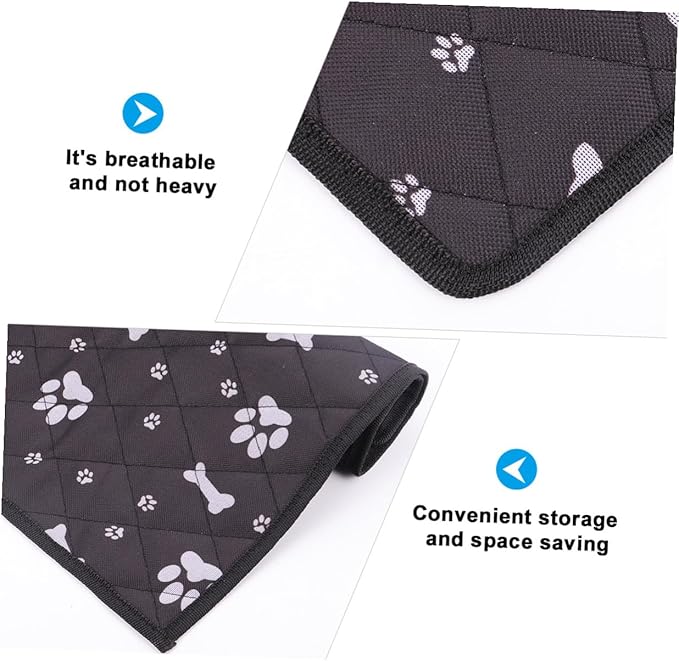 ARTIBETTER Breathable Dog Car Seat Cover with Non-Slip Pet Automobile Pad, Black Bone Paw Print, M Size 50x35cm, Lightweight Protective Back Seat Mat for Dogs in Car Travel