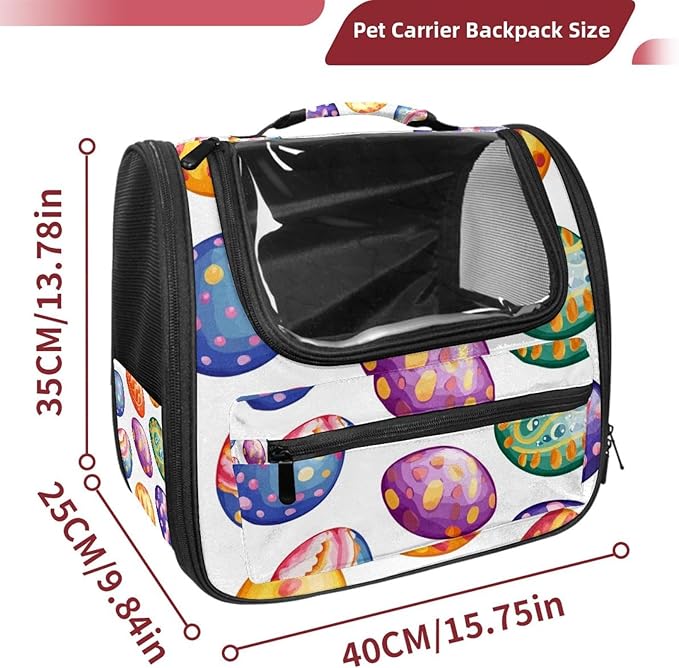 Happy Easter Eggs (1) Pet Carrier Airline Approved Pet Carrier Bag Dog Carrier for Small Medium Cats Dogs Puppies Kitten