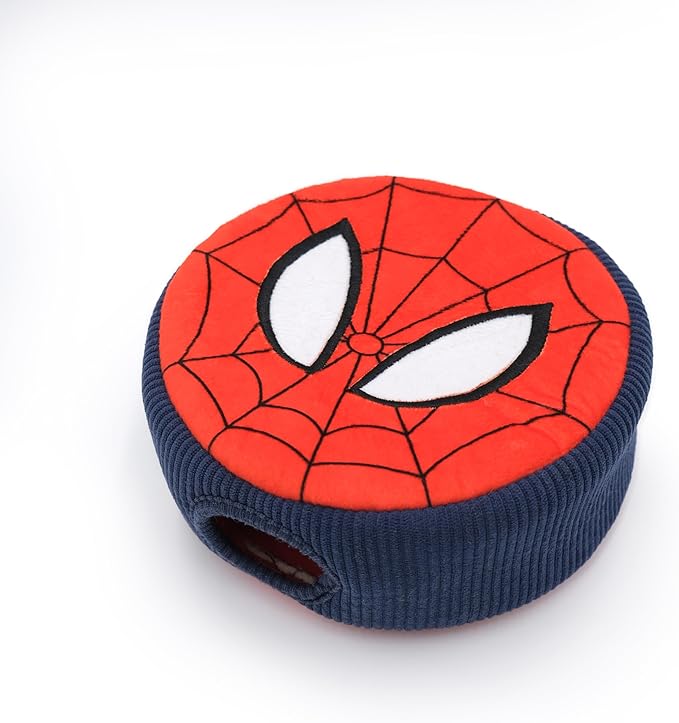 ZippyPaws Burrow Puzzle Plush Dog Toy, Interactive Squeaky Toy for Enrichment, Hide and Seek Game for Small to Medium Dogs, Marvel Spider Man