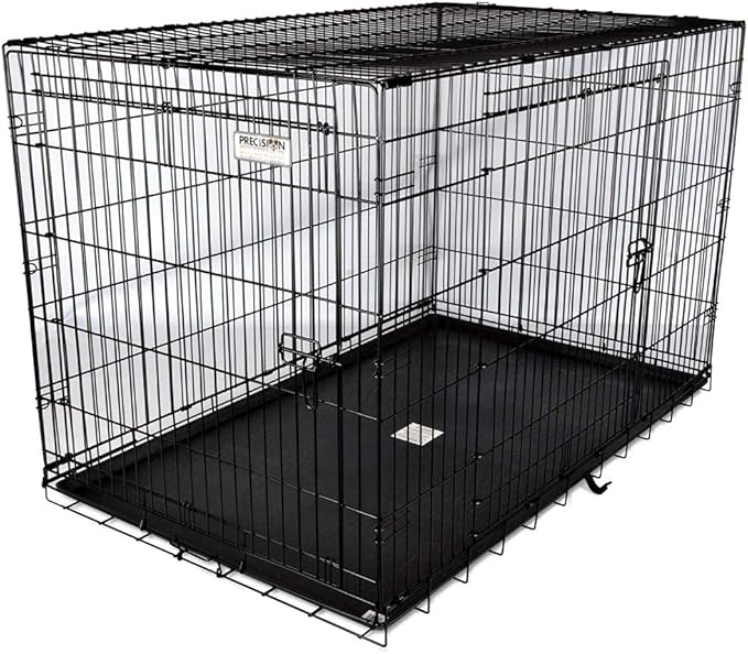 Precision Pet Products Two Door Great Crate Wire Dog Crate, 42 Inch, For Pets 70-90 lbs, With 5-Point Locking System
