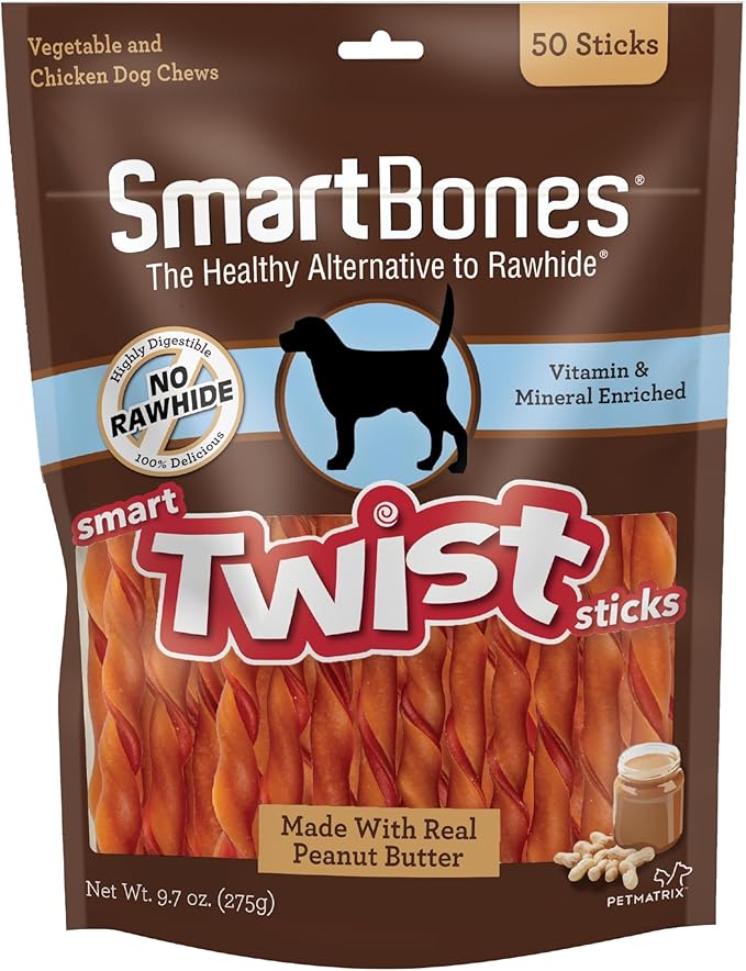 Smartbones 1200 Count Twists-Peanut Butter, One Size