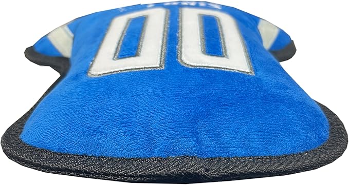 The 1st Ever Tough but Smooth Dog Toy NFL Detroit Lions Football Jersey Tough Pet Toy. A Premium Quality Doggie Toy with Built-in Squeaker. Sports Fans Favorite Chew Toy