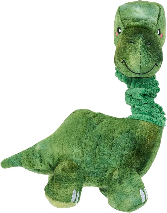 ZippyPaws Bungee Buddiez Plush Squeaky Dog Toy (Dinosaur)