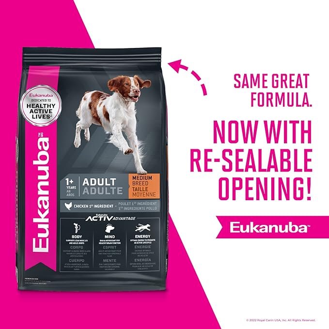 Eukanuba Adult Medium Breed Dry Dog Food, 40 lb Bag