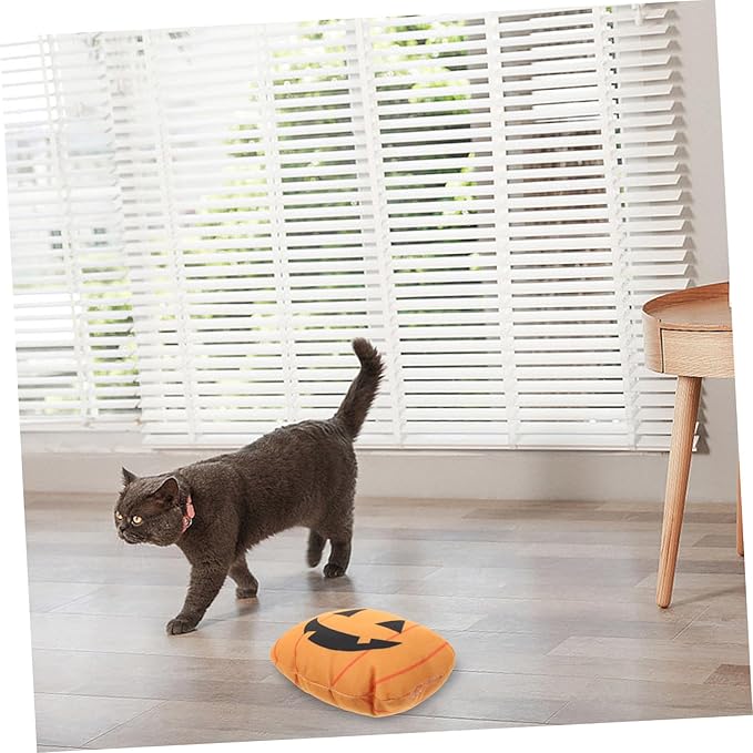COLLBATH Soft Pumpkin Catnip for Cats and Kittens Bite-Resistant Interactive Chew to Stimulate Instincts and Keep Indoor Cats Active and Happy