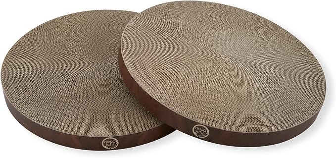 Necoichi Cat Scratcher Bowl Replacement for Indoor Cats - Cat Scratching Lounger with Reversible Usability and Extra Comfort for Lounge, Cardboard Bed Couch / (XL, Dark Cherry)