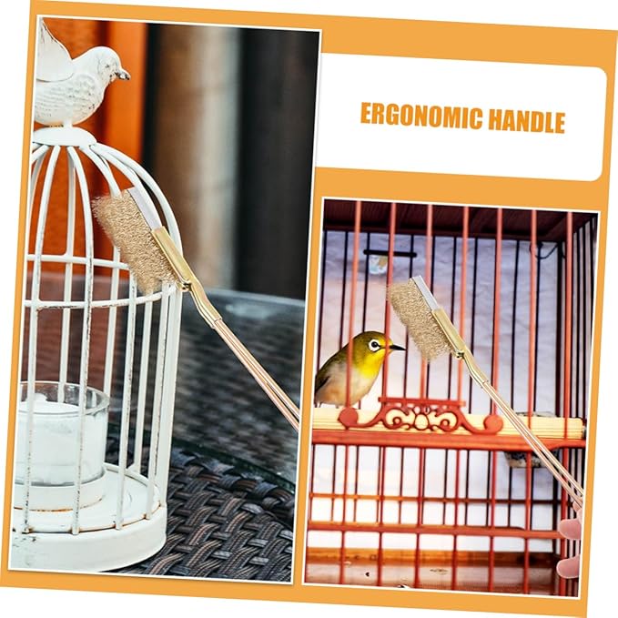 BESPORTBLE 1Set Long Handle Bird Cage Cleaning Brush Sturdy Steel Copper Wire Bristles for Deep Cleaning Platforms Accessories User Friendly Design for Easy Use Comprehensive Cage