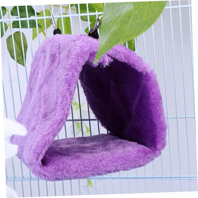 WOONEKY Adorable Parrot Hammock Small Plush Sleeping Bed for Birds Warm Hanging Hut for Bird Cage Encourages Exercise and Comfort