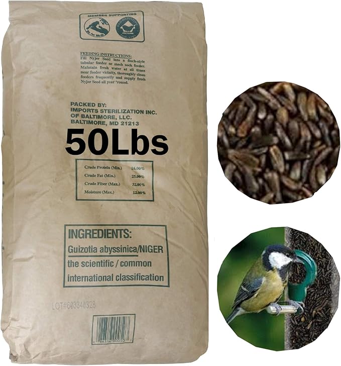 Nyjer Seeds – Premium High Energy Wild Bird Thistle Food – Finches – Garden Backyard Birds – Great for Bird Feeders