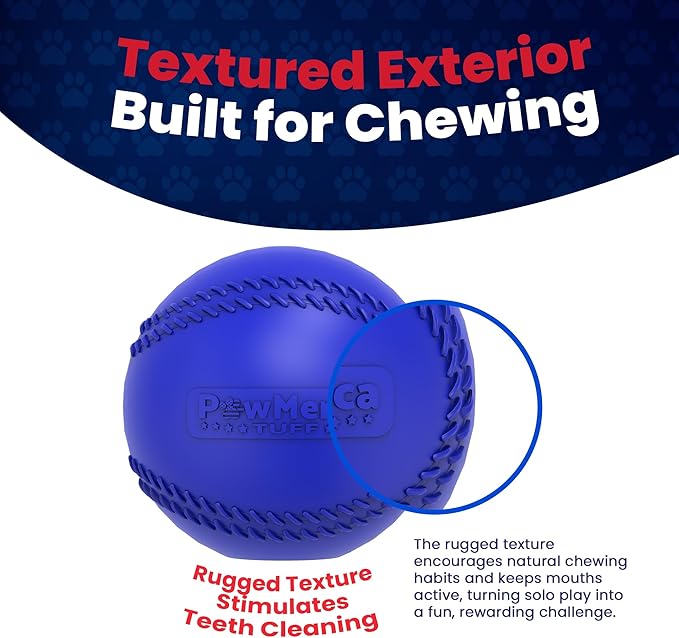 All-Star Ball – Indestructible Dog Chew Toy for Aggressive Chewers – Tough Rubber Ball for Chewing & Fetching – Promotes Dental Health – Pet-Safe & Made in USA (3.5 x 3.5 x 3.5 Inches)