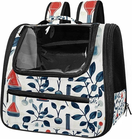 Chemistry with flasks Test Tubes molecul (1) Cat Carrier Backpack,900D Wear-Resistant Oxford Fabric, Dog Carrier Cat Backpacks Suitable for Travel