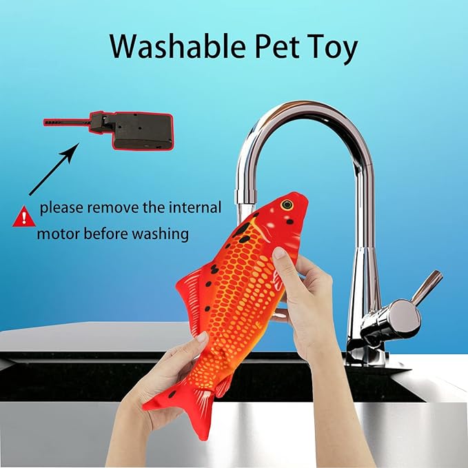 VAIZIQ Flopping Fish Electric Moving Dog Fish Cat Toy - Interactive Pet Toys for Dog Exercise, Reducing Stress for Cats and Small Dog