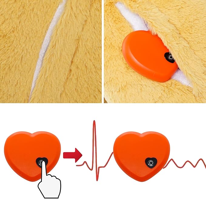 HonourHope Dog Heartbeat Toy for Anxiety Relief, Soft Plush Pet Calming Puppy Behavioral Training Aid, Companion Pillow for Dogs, Cats, and Kitties