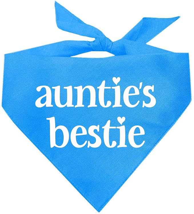 Auntie's Bestie Aunt, Valentine's Day, Mother's Day Dog Bandana (Turquoise, OS 401)