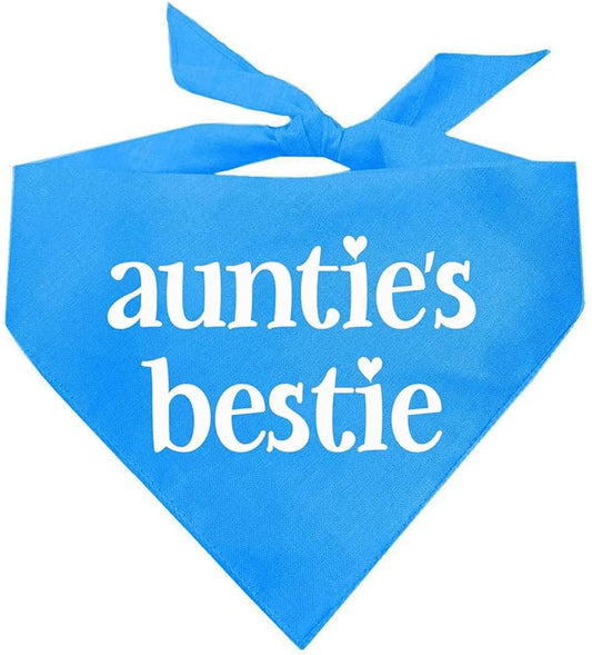 Auntie's Bestie Aunt, Valentine's Day, Mother's Day Dog Bandana (Turquoise, OS 401)