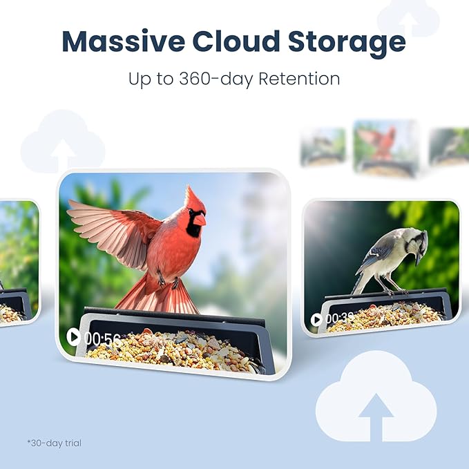Smart Metal Bird Feeder with Camera Squirrel Proof, 2.5K UHD AI Identification, Wireless Solar Powered Outdoor for Garden Birding, Real-time Videos & IMG, Premium Present for Dad