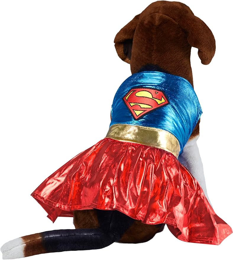 DC Comics Superheroes: Supergirl Pet Costume for For Dogs or Cats by Rubies, Medium