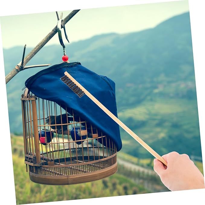 Kisangel 2 Pcs Bird Cage Cleaning Brush Set for Pet Bird Supplies Ideal for Bird Droppings Cleaner and Bird Cage Cleaner Brush for Small Animal Cage Cleaner and Household Cleaning Tools