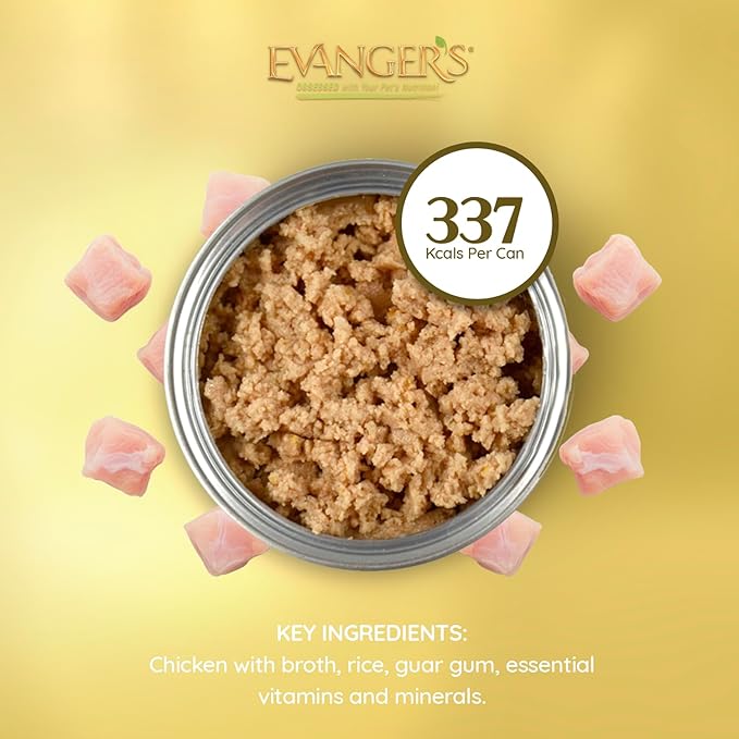 Evanger's Heritage Classic Chicken & Rice Dinner – 12 Count, 12.5 oz Each – Wet Dog Food with Chicken and Rice – Gluten-Free Loaf Style Meal – Complete and Balanced for All Life Stages