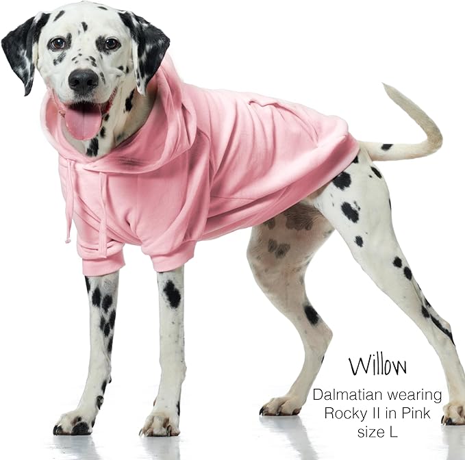 Pet Passion Rocky II - The Extra Comfy Hoodie, Organic Cotton and Recycled Poly Dog Hoodie Pet Coat Sweater for Small, Medium, Large Dogs, Pink, Medium