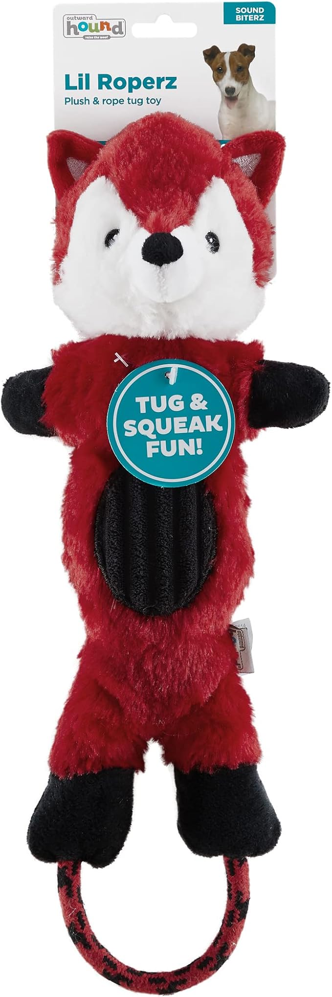 Charming Pet Lil Roperz Fox Durable Plush and Rope Tug Dog Toy (Pack of 3)